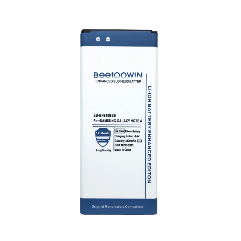 Beetoowin EB-BN910BBE for Samsung Galaxy Note 4 battery N910H N910A N910C N910U N910F N910X N910V N910T N910R note4
Beetoowin EB-BN910BBE for Samsung Galaxy Note 4 battery N910H N910A N910C N910U N910F N910X N910V N910T N910R note4