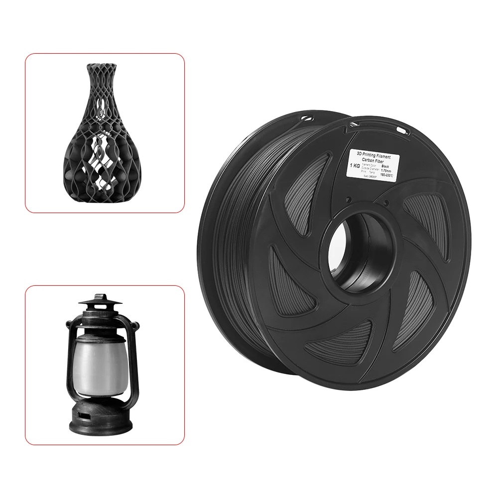 1.75mm 1kg Spool Carbon Fiber + PLA 3D Printer Filament Dimensional Accuracy +/- 0.02mm 3D Printing Material
1.75mm 1kg Spool Carbon Fiber + PLA 3D Printer Filament Dimensional Accuracy +/- 0.02mm 3D Printing Material