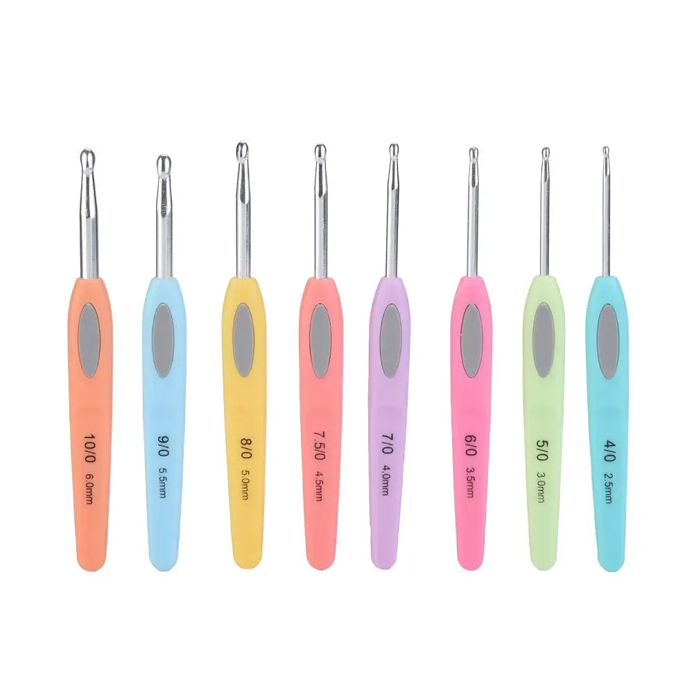 Aluminium Crochet Hook Knitting Needles Stitches With Colourful Soft Plastic Handle Hooks Sewing Tools
Aluminium Crochet Hook Knitting Needles Stitches With Colourful Soft Plastic Handle Hooks Sewing Tools