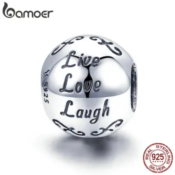 BAMOER 925 Sterling Silver Love Beautiful life Round Circle Beads Charm fit Charm Bracelet DIY Jewelry Making Accessories SCC966 
BAMOER 925 Sterling Silver Love Beautiful life Round Circle Beads Charm fit Charm Bracelet DIY Jewelry Making Accessories SCC966