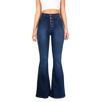 Women Vintage High Waist Stretchy Multi Button Fit Flare Jeans Ladies Casual Washed Denim Trousers
Women Vintage High Waist Stretchy Multi Button Fit Flare Jeans Ladies Casual Washed Denim Trousers