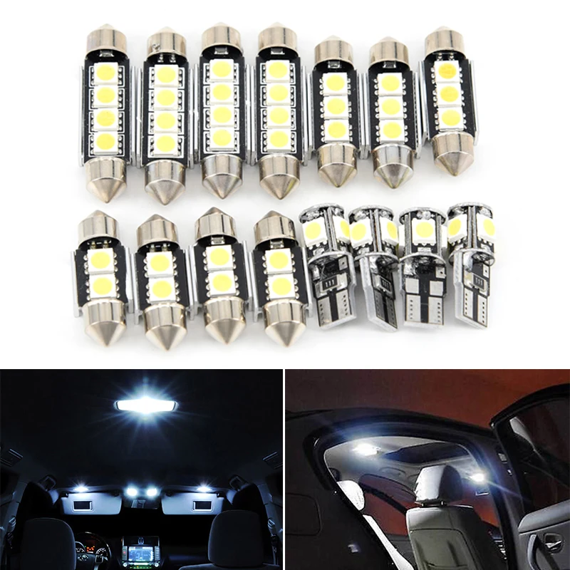 15Pcs 12V Super White Car Interior LED Lights Kit For BMW 5 Series E60 E61 M5 Reading Lights Footwell Lamp
15Pcs 12V Super White Car Interior LED Lights Kit For BMW 5 Series E60 E61 M5 Reading Lights Footwell Lamp