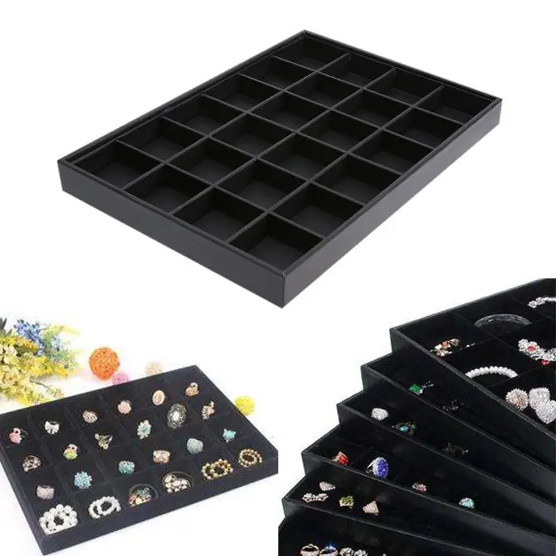 24 Grids Jewelry Organizer Display Case PU Velvet Tray Necklace Rings Necklace Earring Case Box Organizer
24 Grids Jewelry Organizer Display Case PU Velvet Tray Necklace Rings Necklace Earring Case Box Organizer