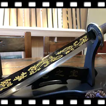 Full Tang Sharp T1095 High Carbon Steel Black Blade Gilt Dragon&Phoenix Chinese Sword WuShu Qing Dao*Free Silk Sword Bag
Full Tang Sharp T1095 High Carbon Steel Black Blade Gilt Dragon&Phoenix Chinese Sword WuShu Qing Dao*Free Silk Sword Bag