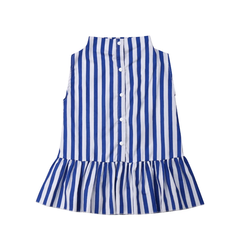 Toddlers Kids Baby Girls Casual Sleeveless Elegant Striped Princess Dress Button blue dress
Toddlers Kids Baby Girls Casual Sleeveless Elegant Striped Princess Dress Button blue dress
