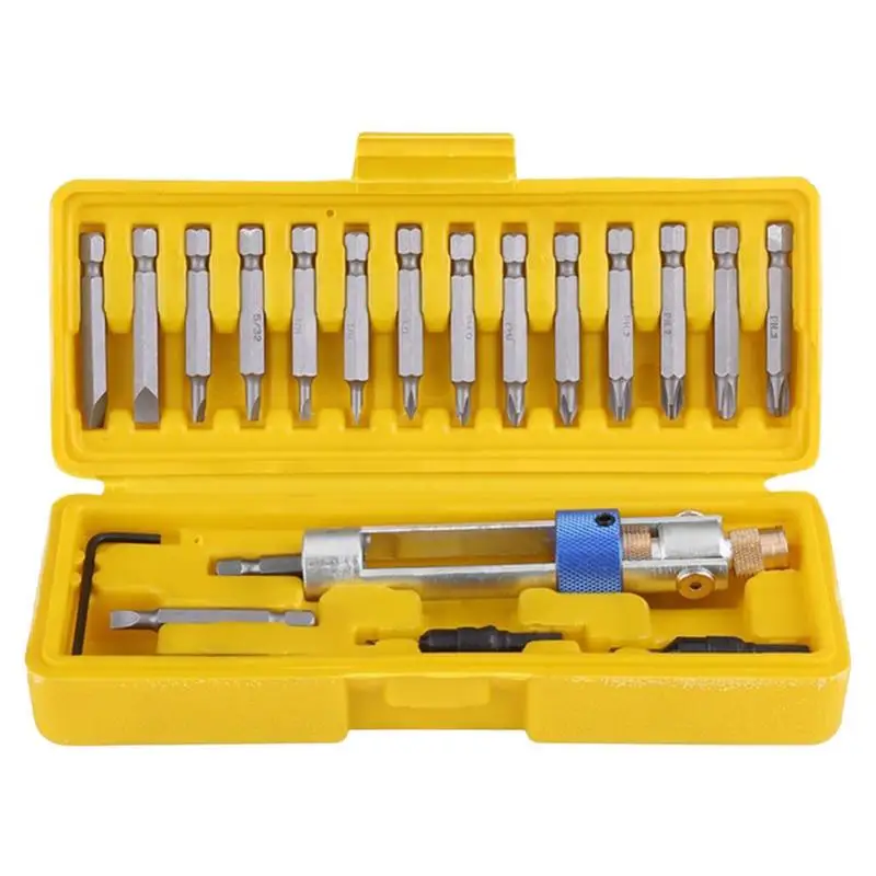 20Pcs Half Time Drill Driver Multi Screwdriver Sets Updated Version 16 Different Kinds Head with Countersink Bits Allen Wrench
20Pcs Half Time Drill Driver Multi Screwdriver Sets Updated Version 16 Different Kinds Head with Countersink Bits Allen Wrench