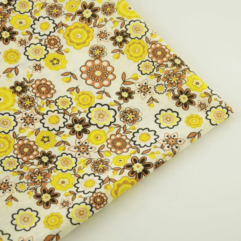 Brown and Yellow Flowers Patchwork Fabrics Textile Telas 100% CottonSewing Printed for Beginner's Practice Doll Clothing Crafts
Brown and Yellow Flowers Patchwork Fabrics Textile Telas 100% CottonSewing Printed for Beginner's Practice Doll Clothing Crafts