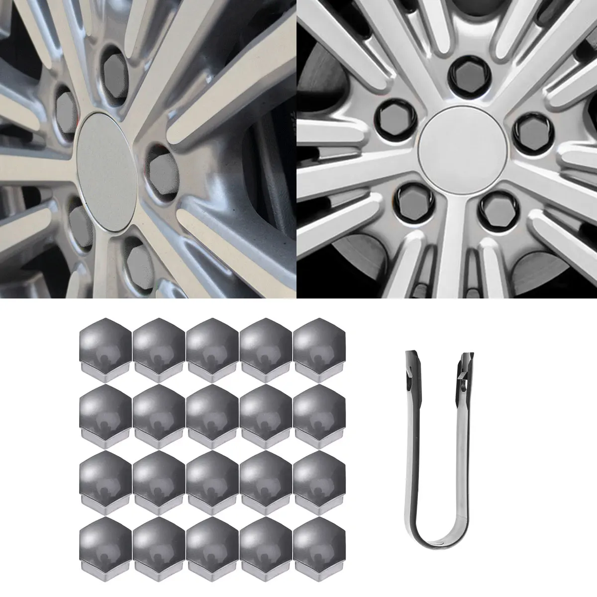 4 x Calidad Superior Azul hexagonal rueda de metal Válvula Del Neumático Polvo Tapas Auto Moto