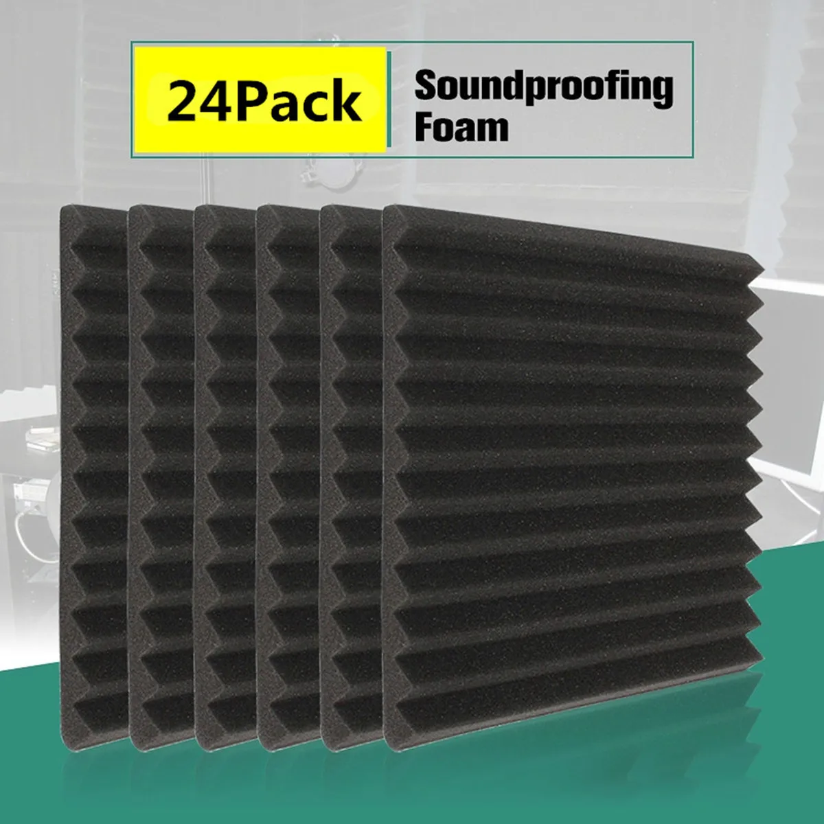 24Pcs 30X30X3CM Soundproofing Foam Studio Acoustic Foam Soundproof Absorption Treatment Panel Tile Wedge Polyurethane foam
24Pcs 30X30X3CM Soundproofing Foam Studio Acoustic Foam Soundproof Absorption Treatment Panel Tile Wedge Polyurethane foam