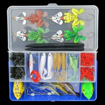 Soft Fishing Lures 142pcs/set Tail Lead Head Shad Earthworm Frog Soft Bait with Hooks Luminous Shrimp Lures Kit with Box
Soft Fishing Lures 142pcs/set Tail Lead Head Shad Earthworm Frog Soft Bait with Hooks Luminous Shrimp Lures Kit with Box