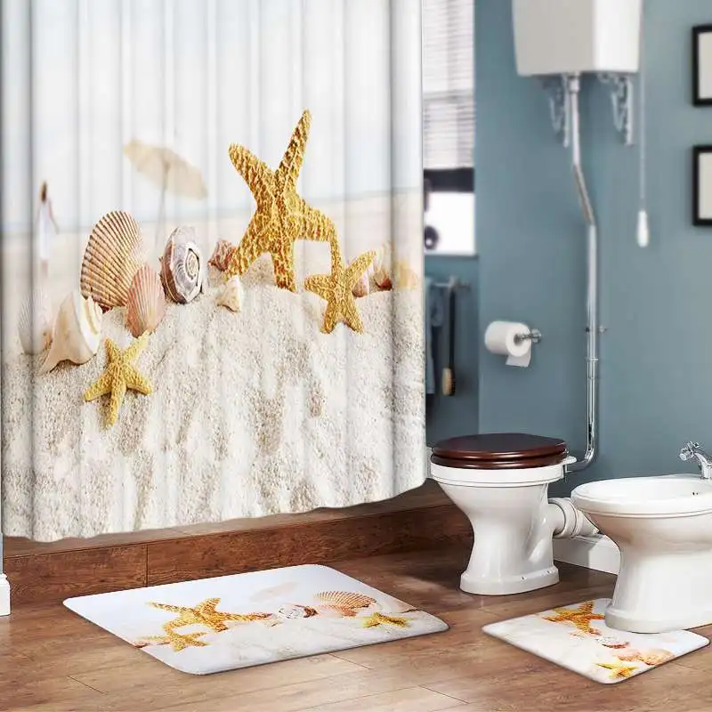 3pcs/set Shell-Starfish Seascape Bath Mat Bath Curtain Set Toilet Floor Rug Bathroom Mats Antiskid Anti-slip 180x180cm
3pcs/set Shell-Starfish Seascape Bath Mat Bath Curtain Set Toilet Floor Rug Bathroom Mats Antiskid Anti-slip 180x180cm