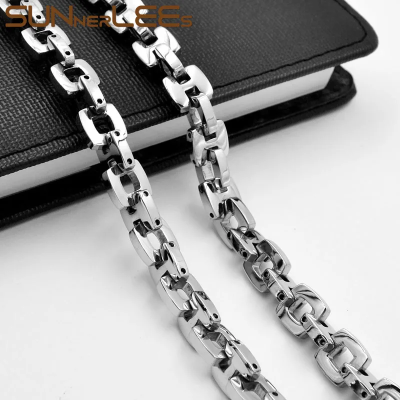 SUNNERLEES Fashion Jewelry 316L Stainless Steel Necklace 9mm Geometric Box Link Chain Silver Men Women Gift SC153 N
SUNNERLEES Fashion Jewelry 316L Stainless Steel Necklace 9mm Geometric Box Link Chain Silver Men Women Gift SC153 N