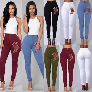Women Denim Skinny Leggings Pants High Waist Stretch Jeans Rose Pencil Trousers
Women Denim Skinny Leggings Pants High Waist Stretch Jeans Rose Pencil Trousers