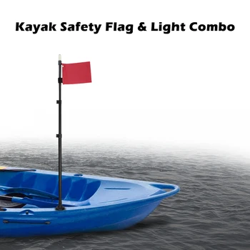 

Kayak Safety Flag Light Combo Waterproof Light Lamp 19W for Marine Boat Canoe Accessories 58-130cm
