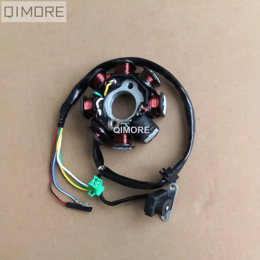 8 pole 5 wire DC fired magneto stator for 4 stroke Scooter Moped ATV Go Kart GY6 125 GY6 150 cc 152QMI 157QMJ 1P57QMJ
8 pole 5 wire DC fired magneto stator for 4 stroke Scooter Moped ATV Go Kart GY6 125 GY6 150 cc 152QMI 157QMJ 1P57QMJ
