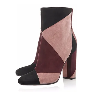 2019 new fashion wild suede women's boots color matching pointed thick high heel elegant side zip sexy ladies ankle boots
2019 new fashion wild suede women's boots color matching pointed thick high heel elegant side zip sexy ladies ankle boots