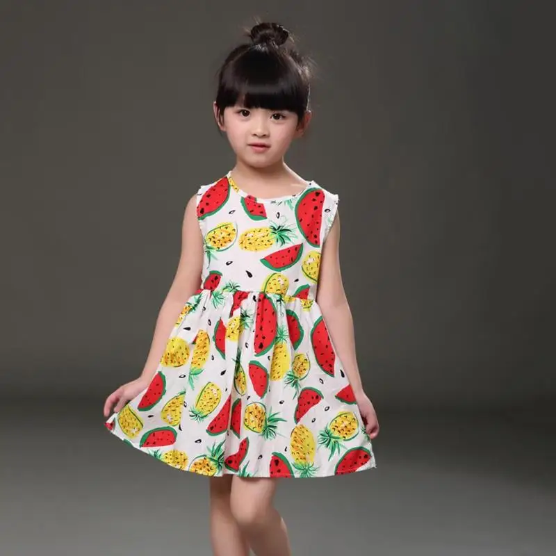 Summer Cotton Casual Children dress lovely Girls Kids Fruit Print Sleeveless Dress Cute O-Neck Clothing Season spring Costume
Summer Cotton Casual Children dress lovely Girls Kids Fruit Print Sleeveless Dress Cute O-Neck Clothing Season spring Costume