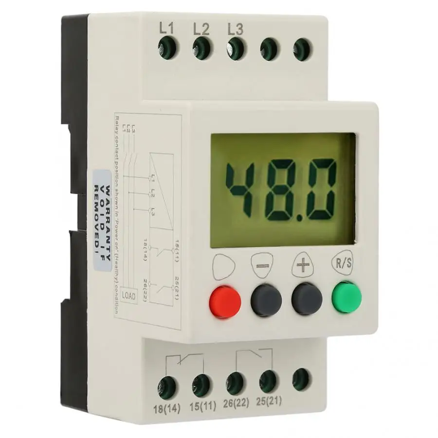 380V AC 50Hz 3 Phase Sequence Relay Protector Voltage Protective Relay with Digital Display Phase sequence Protector Tool
380V AC 50Hz 3 Phase Sequence Relay Protector Voltage Protective Relay with Digital Display Phase sequence Protector Tool