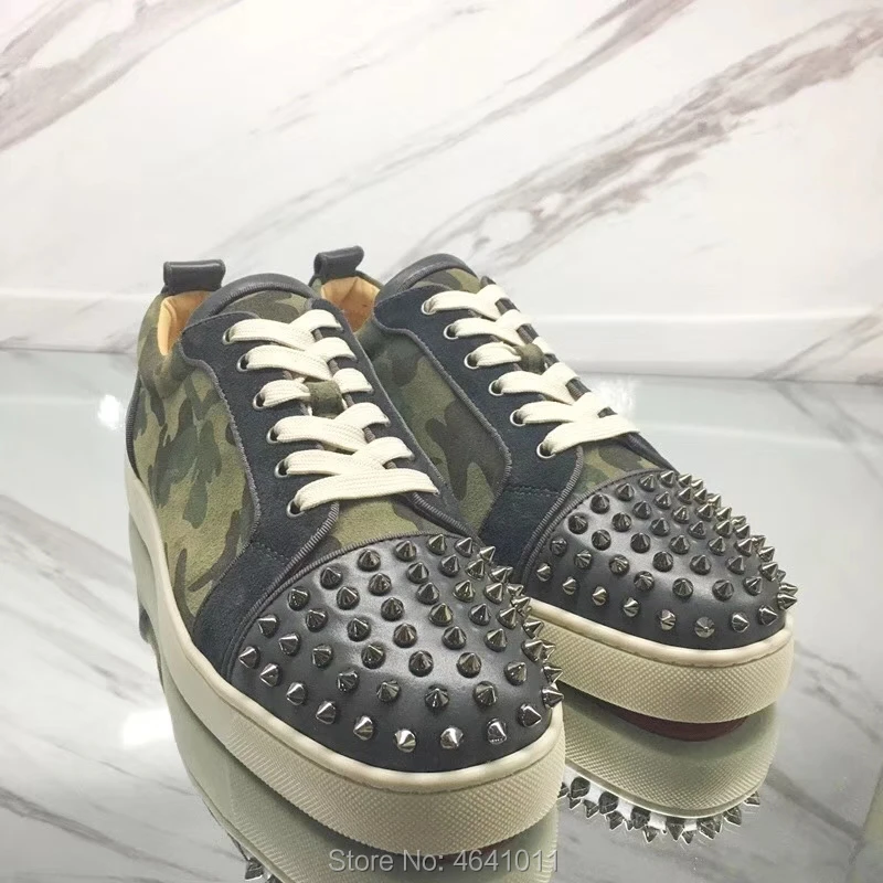 Low-Cut cl andgz Leather Loafers ArmyGreen Rivet Leisure casual Shoes Sneakers Sports Red bottoms Shoes For Men Flat Lace up
Low-Cut cl andgz Leather Loafers ArmyGreen Rivet Leisure casual Shoes Sneakers Sports Red bottoms Shoes For Men Flat Lace up