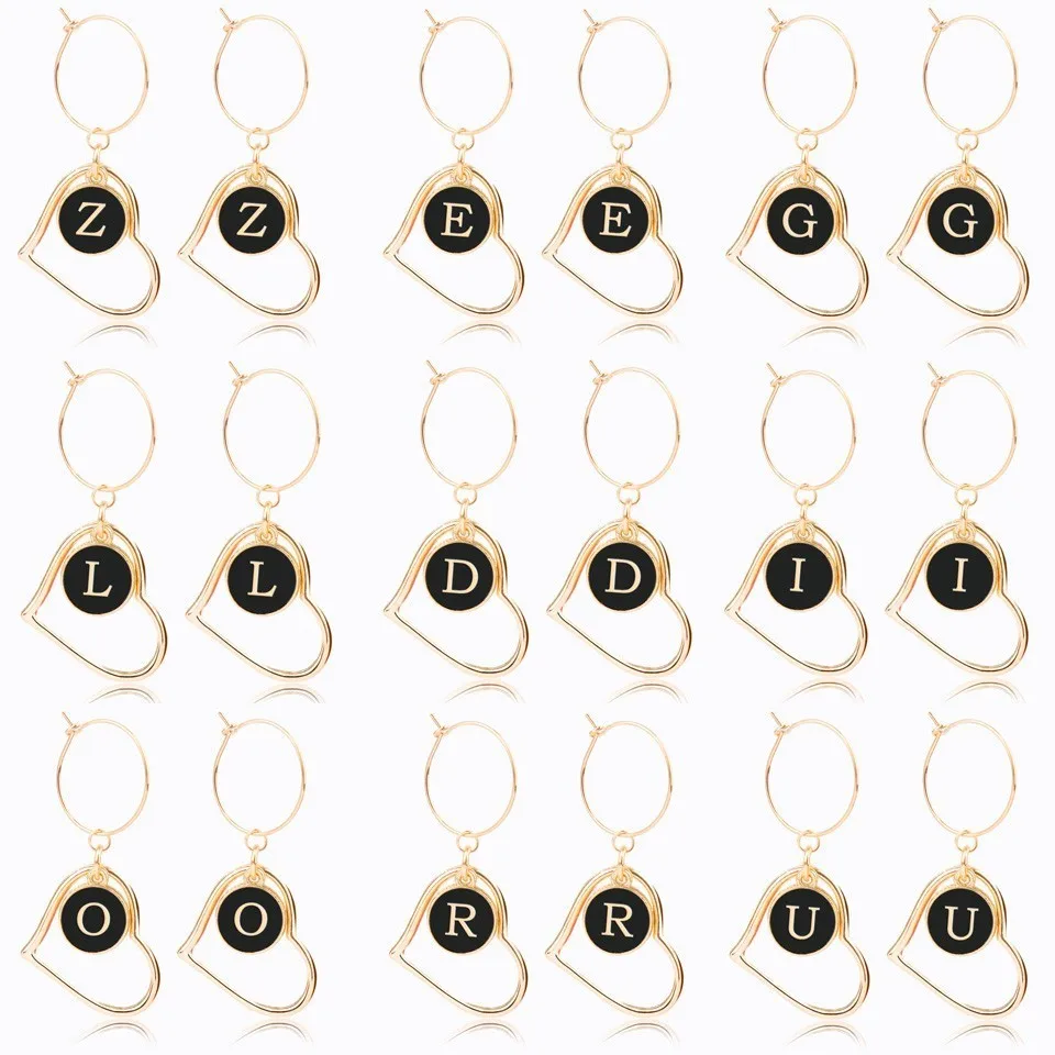 Trendy Letters Long Stud Earrings For Women With Gold Hollow Love Heart Pendant Double Side Hearts Lettering From A-Z Earings
Trendy Letters Long Stud Earrings For Women With Gold Hollow Love Heart Pendant Double Side Hearts Lettering From A-Z Earings