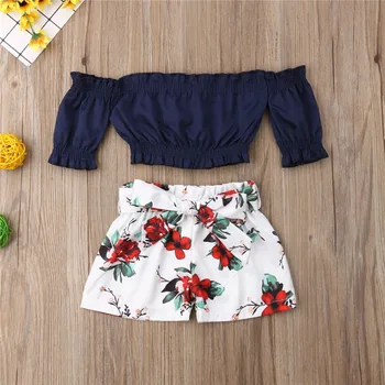 1-6T Toddler Kids Baby Girl Flower Off Shoulder Crop Tops Shorts Outfit Sunsuit 2pcs Casual Clothes Set
1-6T Toddler Kids Baby Girl Flower Off Shoulder Crop Tops Shorts Outfit Sunsuit 2pcs Casual Clothes Set