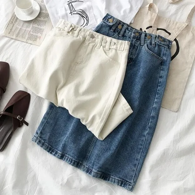2019 Women High Waist White Denim Skirt Split Jeans Skirt For Women Summer Pencil White Denim Skirts
2019 Women High Waist White Denim Skirt Split Jeans Skirt For Women Summer Pencil White Denim Skirts