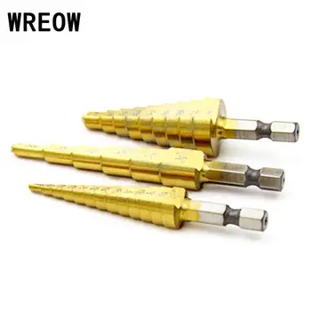 HSSPagoda Shape HSS Hex Shank Metal Steel Step Drill Bit Hole Drill Cone Drill Sharpening Countersink Titanium Coated Bit Set
HSSPagoda Shape HSS Hex Shank Metal Steel Step Drill Bit Hole Drill Cone Drill Sharpening Countersink Titanium Coated Bit Set