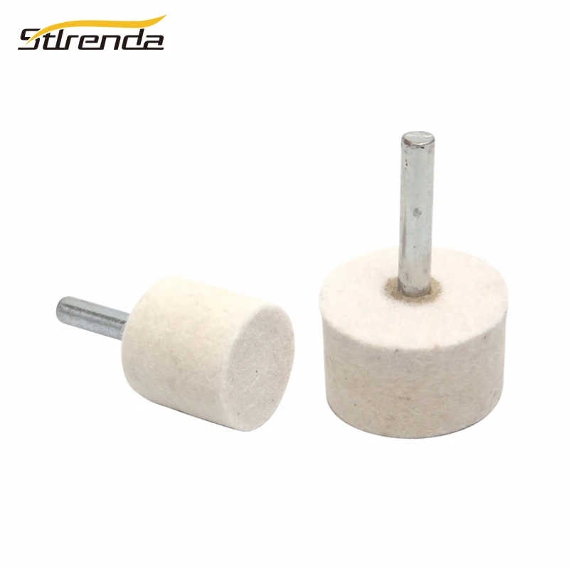 STLRENDA 5pcs/lot Wool Polishing Grinding Head Wheel 6mm Shank Cylinder 20-40mm for Electric Power Drill Grinder Rotary Tools |