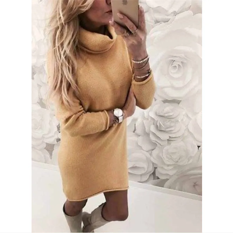 Casual Turtleneck Long Knitted Sweater Dress Women Cotton Slim Bodycon Dress Pullover Female Autumn Winter Dress
Casual Turtleneck Long Knitted Sweater Dress Women Cotton Slim Bodycon Dress Pullover Female Autumn Winter Dress