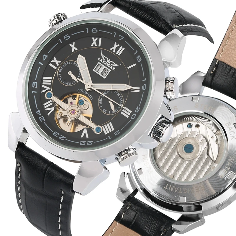 JARAGAR Mens Watches Top Automatic Mechanical Watch Tourbillon Men Sport Clock Leather Casual Business Wristwatch Relojes Hombre
JARAGAR Mens Watches Top Automatic Mechanical Watch Tourbillon Men Sport Clock Leather Casual Business Wristwatch Relojes Hombre