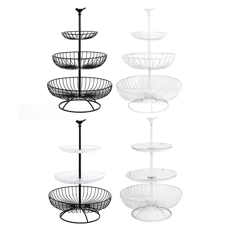 Household 3 Tier Fruit Plate Countertop Metal Fruit Basket Black Vintage Style Tray Stand Storage Basket Iron / Acrylic
Household 3 Tier Fruit Plate Countertop Metal Fruit Basket Black Vintage Style Tray Stand Storage Basket Iron / Acrylic