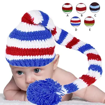 Baby Knitting Long Tails Christmas Hat Newborn Photography Props 3 Color Stripe Crochet Baby Hats Baby Props For Photography
Baby Knitting Long Tails Christmas Hat Newborn Photography Props 3 Color Stripe Crochet Baby Hats Baby Props For Photography