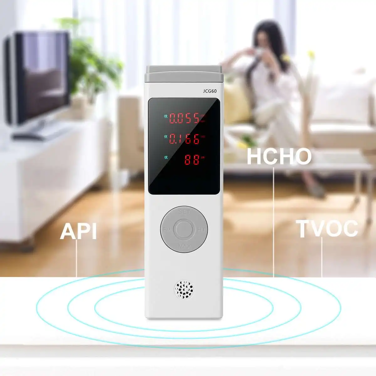 Accurate Detects HCHO TVOC API Multifunctional Air Quality Pollution Monitor Formaldehyde Detector Home Office USB Charged
Accurate Detects HCHO TVOC API Multifunctional Air Quality Pollution Monitor Formaldehyde Detector Home Office USB Charged