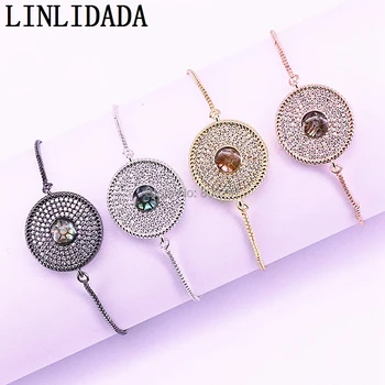 10Pcs Micro Cubic Zirconia Paved Shell Round Charm Chain Bracelet Rose Gold/Silver/Black/Gold Color LL-B032
10Pcs Micro Cubic Zirconia Paved Shell Round Charm Chain Bracelet Rose Gold/Silver/Black/Gold Color LL-B032