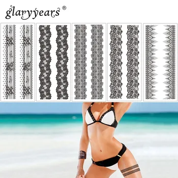 glaryyears 1 Sheet Fashion Woman Temporary Sexy Tattoo Sticker Black Fake Tatoo Lace Flash Tatto Waterproof Small Body Art BS 
glaryyears 1 Sheet Fashion Woman Temporary Sexy Tattoo Sticker Black Fake Tatoo Lace Flash Tatto Waterproof Small Body Art BS