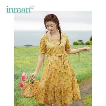 INMAN Summer New Arrival Square Collar Retro Literary Floral Defined Waist Slim A-line Women Dress 
INMAN Summer New Arrival Square Collar Retro Literary Floral Defined Waist Slim A-line Women Dress