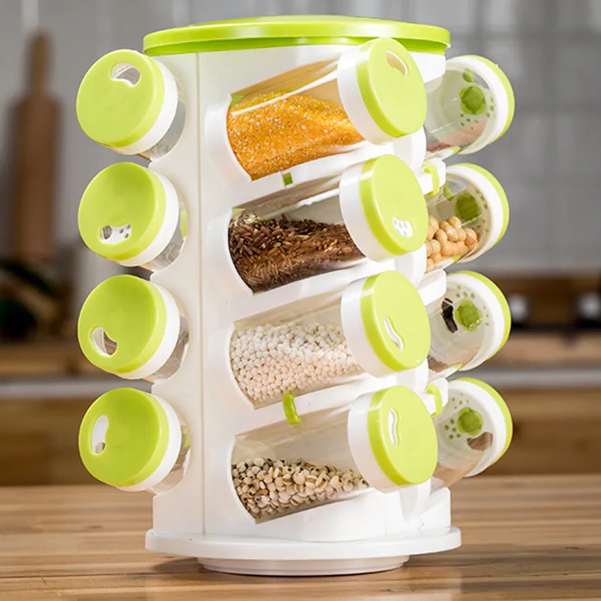 16 Jar Revolving Spice Rack Stand Condiment Holder Plastic Seasoning Bottle Kitchen Food Container Rotating Spices Storage Box
16 Jar Revolving Spice Rack Stand Condiment Holder Plastic Seasoning Bottle Kitchen Food Container Rotating Spices Storage Box