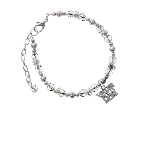 Water Polo Mom Clear Beaded Bracelet |