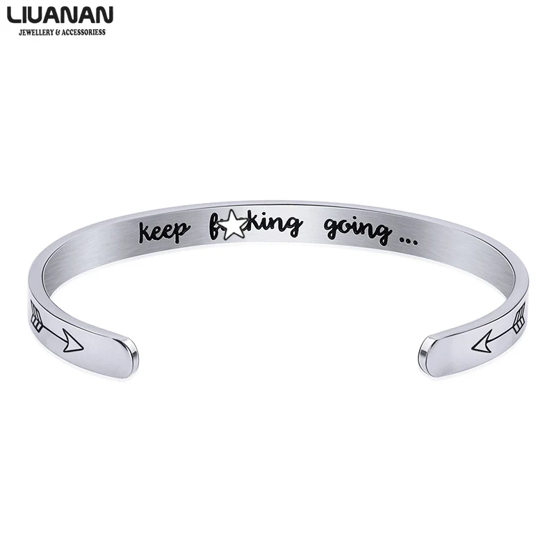 Mantra Bracelet Quotes Keep Going Bracelet Stainless Steel Cuff Bangle for Her and Him Inspirational Jewelry Graduation Gift
Mantra Bracelet Quotes Keep Going Bracelet Stainless Steel Cuff Bangle for Her and Him Inspirational Jewelry Graduation Gift