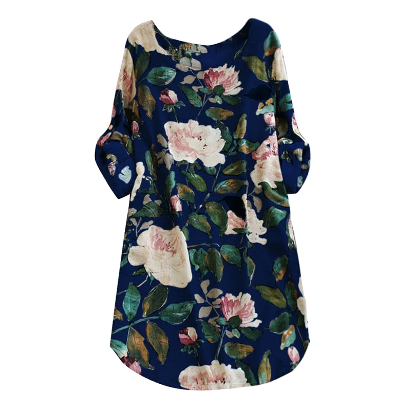 Romacci Women Plus Size Dress Colorful Floral Print Rolled Long Sleeve Spring Dress O Neck A-Line Swing Shift Casual Mini Dress
Romacci Women Plus Size Dress Colorful Floral Print Rolled Long Sleeve Spring Dress O Neck A-Line Swing Shift Casual Mini Dress