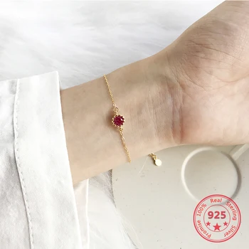 Korea New Style 925 Sterling Silver Bracelets for Women Simple Fashion Chic Red Zircon Gold Bracelets Jewelry
Korea New Style 925 Sterling Silver Bracelets for Women Simple Fashion Chic Red Zircon Gold Bracelets Jewelry