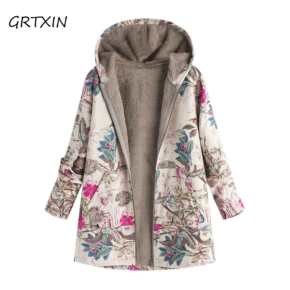 Womens Coat Winter Warm Jakets Outwear Floral Print Hooded Pockets Oversize Coats Outer Garment Manteau Femme
Womens Coat Winter Warm Jakets Outwear Floral Print Hooded Pockets Oversize Coats Outer Garment Manteau Femme