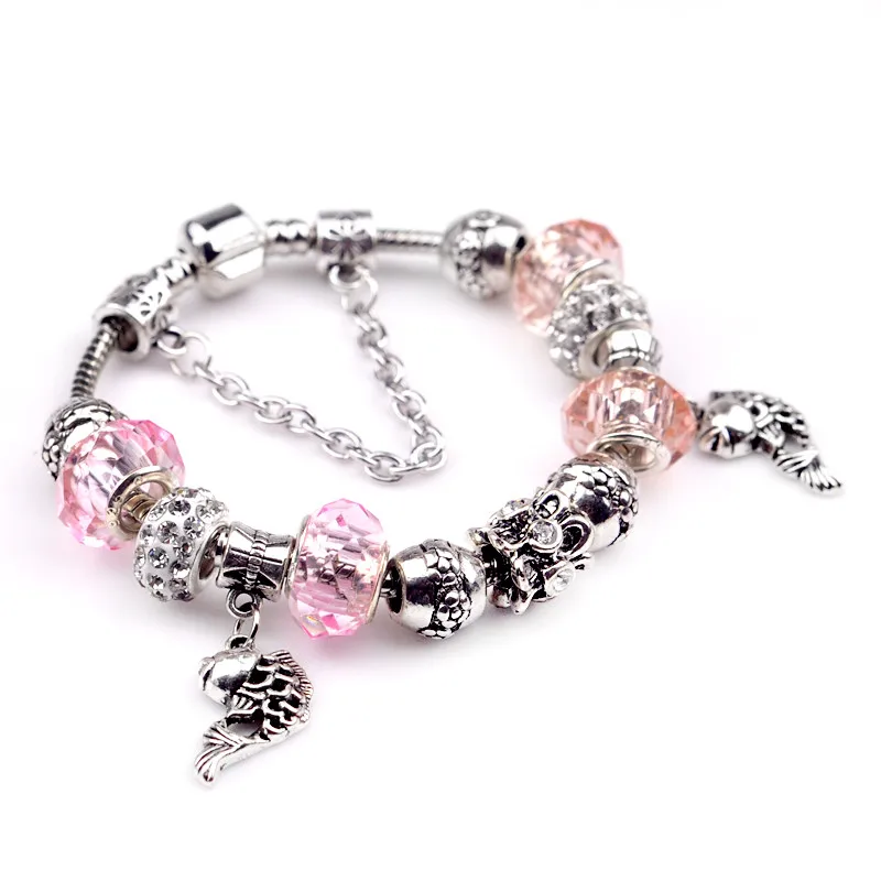 European Style Silver Crystal Charm pandora Bracelet for Women Girls With Elegant Murano Glass Bead DIY Jewelry B043 "
European Style Silver Crystal Charm pandora Bracelet for Women Girls With Elegant Murano Glass Bead DIY Jewelry B043 "