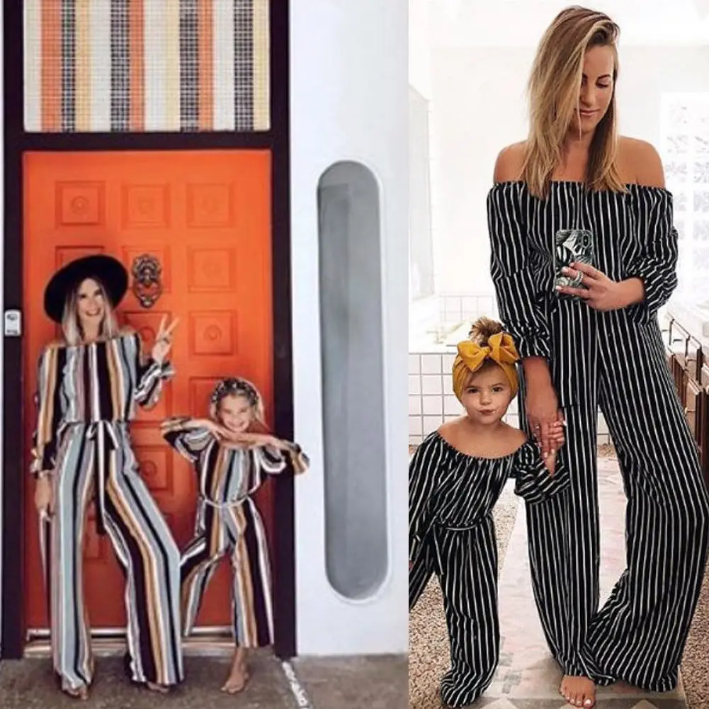 Family Matching Clothes Mother Daughter Striped 2019 New Sexy Off Shoulder Jumpsuit Casual Mom Daughter Romper
Family Matching Clothes Mother Daughter Striped 2019 New Sexy Off Shoulder Jumpsuit Casual Mom Daughter Romper