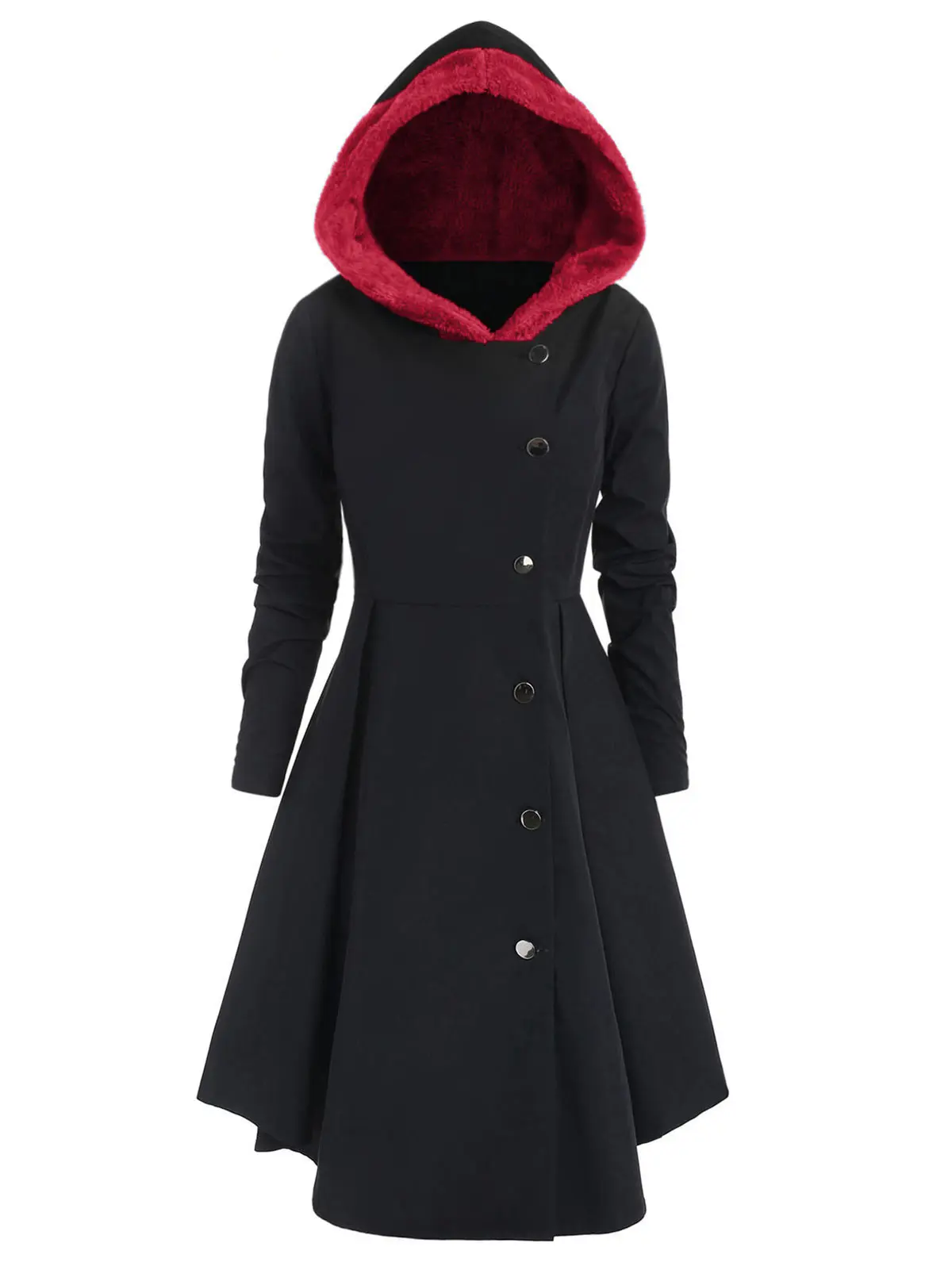 Wipalo Winter Plus Size Asymmetric Fleece Contrast Color Block Single Breasted Hooded Skirted Women Coat Long Outwear Coats 5XL
Wipalo Winter Plus Size Asymmetric Fleece Contrast Color Block Single Breasted Hooded Skirted Women Coat Long Outwear Coats 5XL