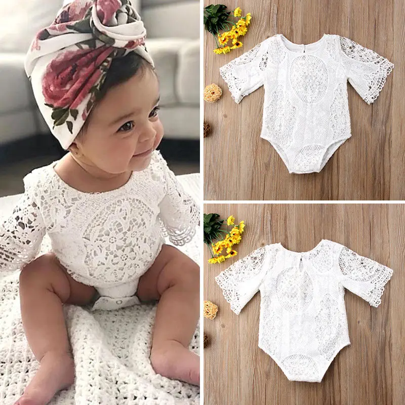 Cute Lace Newborn Baby Girl Solid Half Sleeve Bodysuit Jumpsuit Clothes Outfits Sunsuit
Cute Lace Newborn Baby Girl Solid Half Sleeve Bodysuit Jumpsuit Clothes Outfits Sunsuit
