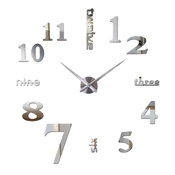 Modern 3D Frameless Large Wall Clock Watches Hours DIY Room Home Decoration (Silver) (No Battery)
Modern 3D Frameless Large Wall Clock Watches Hours DIY Room Home Decoration (Silver) (No Battery)