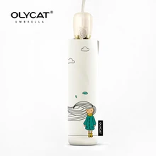 Olycat dobramento automático guarda-chuva chuva feminino forte 8 k à prova dwaterproof água anti uv sol guarda-sóis marca paraguas meninas guarda chuva feminino(China)