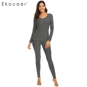 Ekouaer Women Thermal Underwear Layering Basic Pajamas Set Sleepwear Home Autumn Winter Warm Underwear Sets Female Long Johns
Ekouaer Women Thermal Underwear Layering Basic Pajamas Set Sleepwear Home Autumn Winter Warm Underwear Sets Female Long Johns