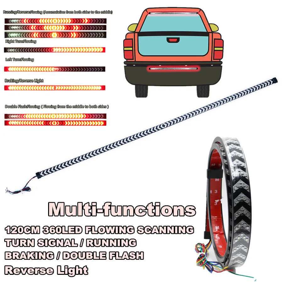 Reverse Flash Light Running 47.2"arrow 360 Leds Tailgate Blowing Turn Signal Brake A
Reverse Flash Light Running 47.2"arrow 360 Leds Tailgate Blowing Turn Signal Brake A